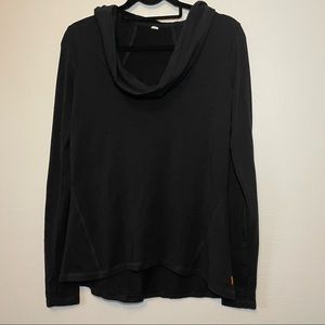 Lucy Black Cowl Neck Hooded Long Sleeve Top Size‎ Small